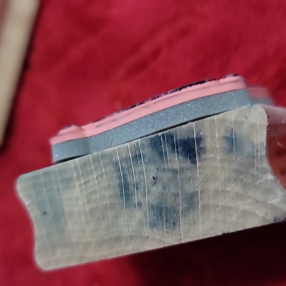 Phrase Thank You Footprints Wooden Rubber Stamp - Picture 3 of 4